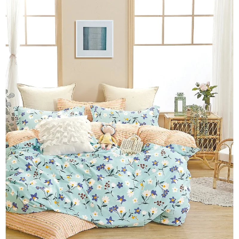 Latex - filled comforters with a bouncy texture and good supportLainee Blue/Yellow Floral 100% Cotton Reversible Comforter Set Latex - filled comforters with a bouncy texture and good supportLainee Blue/Yellow Floral 100% Cotton Reversible Comforter Set