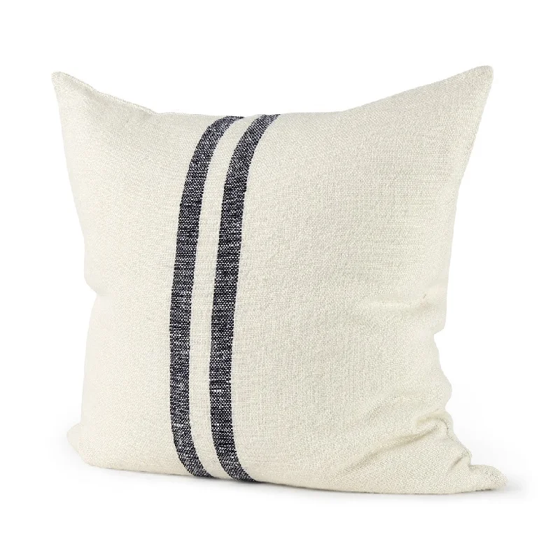Bolster Pillows for Sofa DecorationKids Pillows with Fun Designs22" Beige And Central Blue Stripes Square Accent Pillow Cover Bolster Pillows for Sofa DecorationKids Pillows with Fun Designs22" Beige And Central Blue Stripes Square Accent Pillow Cover