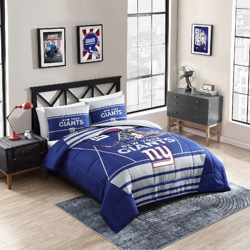 Goose down comforters known for their superior quality and insulationNew York Giants NFL Licensed "Crosser" Comforter & Sham Set Goose down comforters known for their superior quality and insulationNew York Giants NFL Licensed "Crosser" Comforter & Sham Set