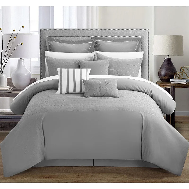 Bamboo - fiber - filled comforters with antibacterial and breathable qualitiesCarson Carrington Juelsminde 9-piece Grey Embroidered Comforter Set Bamboo - fiber - filled comforters with antibacterial and breathable qualitiesCarson Carrington Juelsminde 9-piece Grey Embroidered Comforter Set