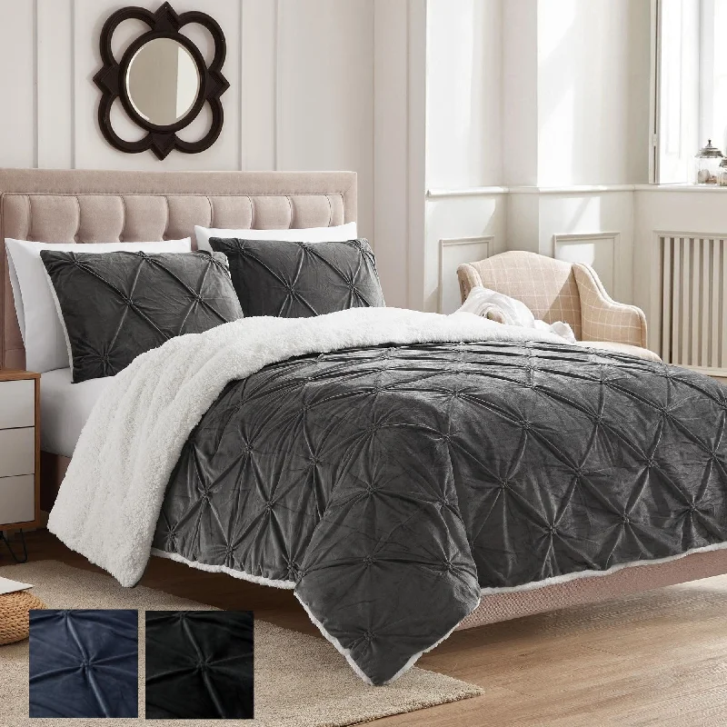 Queen - size comforters for standard queen - sized mattressesSweet Home Collection 3 Piece Pintuck Sherpa Comforter and Sham Set Queen - size comforters for standard queen - sized mattressesSweet Home Collection 3 Piece Pintuck Sherpa Comforter and Sham Set