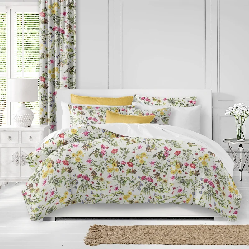 King - size comforters to fit large king - sized beds perfectlyDestiny White/Multi Floral Comforter & Pillow Sham Set.