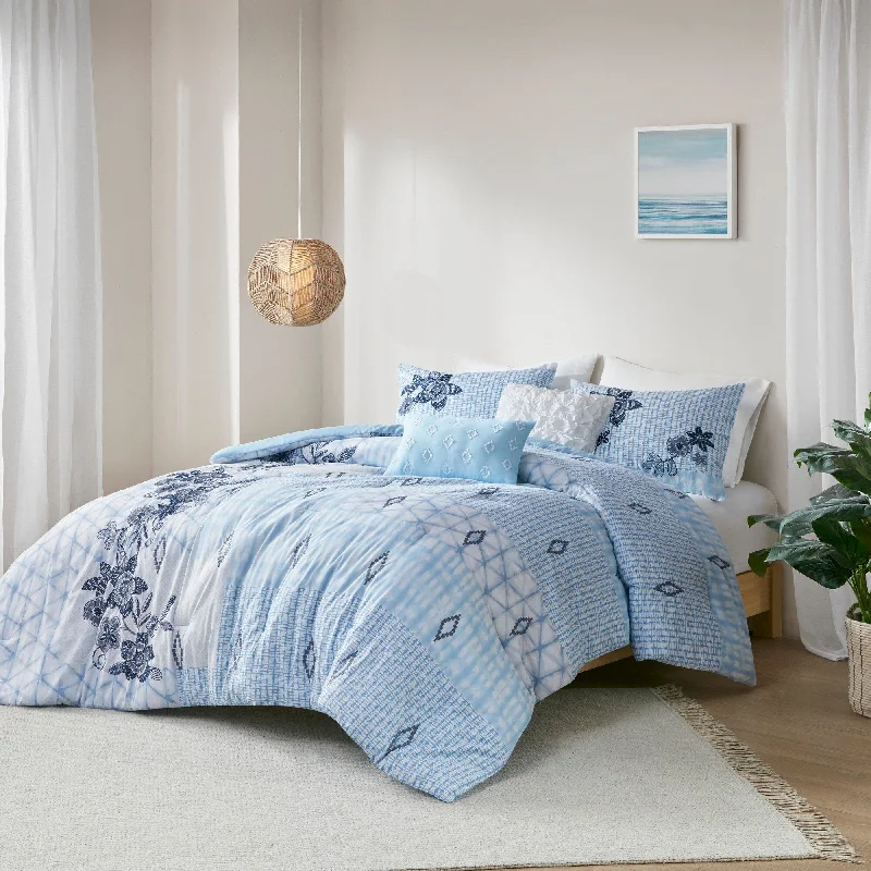Queen - size comforters for standard queen - sized mattressesMadison Park Asa 5 Piece Cotton Comforter Set Blue Queen - size comforters for standard queen - sized mattressesMadison Park Asa 5 Piece Cotton Comforter Set Blue