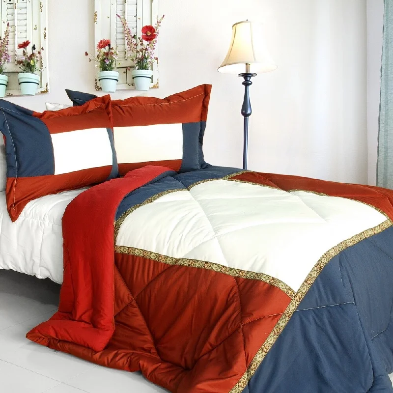 Full - size comforters suitable for full - sized beds in guest rooms or small bedroomsQuilted Patchwork Down Alternative Comforter Set (Twin Size) Full - size comforters suitable for full - sized beds in guest rooms or small bedroomsQuilted Patchwork Down Alternative Comforter Set (Twin Size)