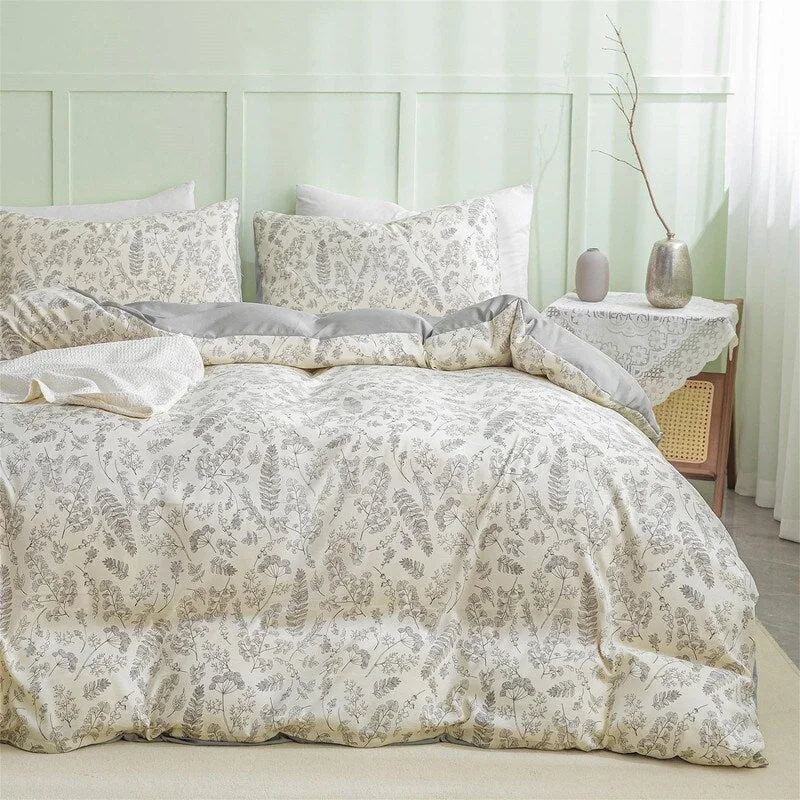 Cotton - filled comforters for a breathable and natural sleep experienceFloral Bedding Comforter Sets with Branches Flowers Leaves Pattern Cotton - filled comforters for a breathable and natural sleep experienceFloral Bedding Comforter Sets with Branches Flowers Leaves Pattern