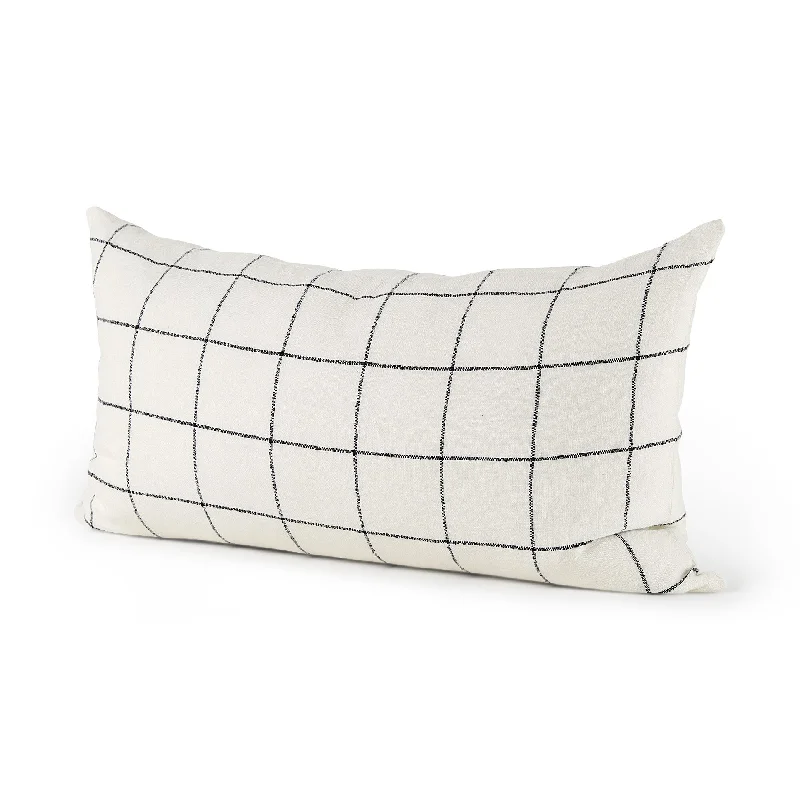 Cotton Pillows for Natural ComfortDown Alternative Pillows for Ethical ChoicesWhite And Black Grid Lumbar Accent Pillow Cover Cotton Pillows for Natural ComfortDown Alternative Pillows for Ethical ChoicesWhite And Black Grid Lumbar Accent Pillow Cover
