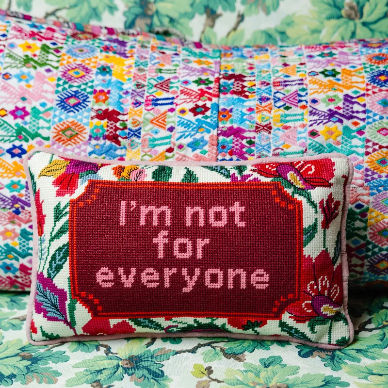 Round Pillows for Boho-Style InteriorsCotton Pillows for Natural ComfortNot For Everyone Needlepoint Pillow Round Pillows for Boho-Style InteriorsCotton Pillows for Natural ComfortNot For Everyone Needlepoint Pillow