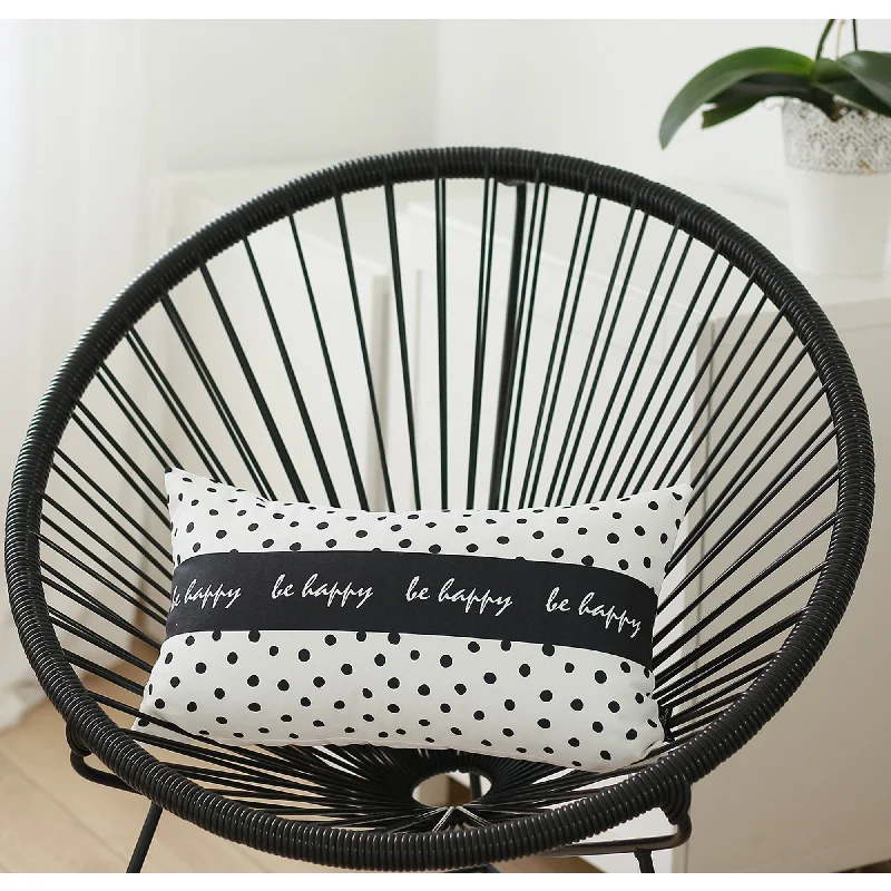 Bolster Pillows for Sofa DecorationSilk Pillows for Smooth Skin and HairBe Happy Dots Decorative Rectangle Throw Pillow Cover Bolster Pillows for Sofa DecorationSilk Pillows for Smooth Skin and HairBe Happy Dots Decorative Rectangle Throw Pillow Cover