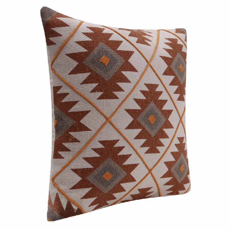 Soft and Fluffy Pillows for Bedroom ComfortDecorative Pillows for Living Room Makeover20" X 20" Rust And Off-White 100% Cotton Geometric Zippered Pillow Soft and Fluffy Pillows for Bedroom ComfortDecorative Pillows for Living Room Makeover20" X 20" Rust And Off-White 100% Cotton Geometric Zippered Pillow
