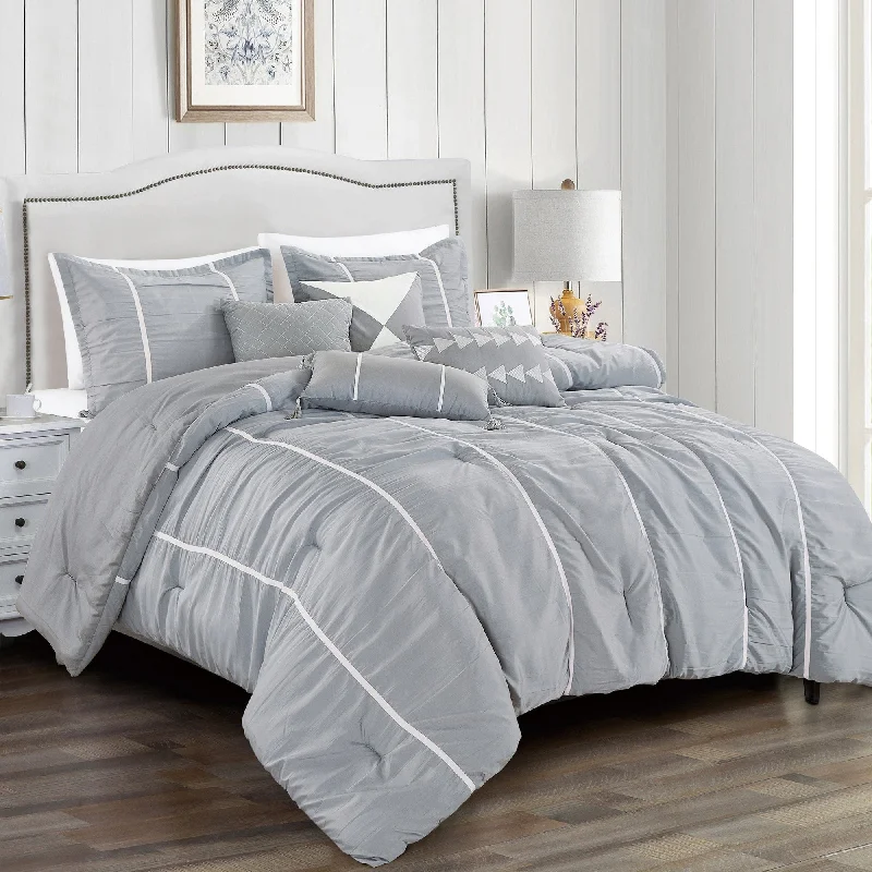 King - size comforters to fit large king - sized beds perfectlyPorch & Den Gracie Polyester 7Pc Comforter Set - GREY King - size comforters to fit large king - sized beds perfectlyPorch & Den Gracie Polyester 7Pc Comforter Set - GREY
