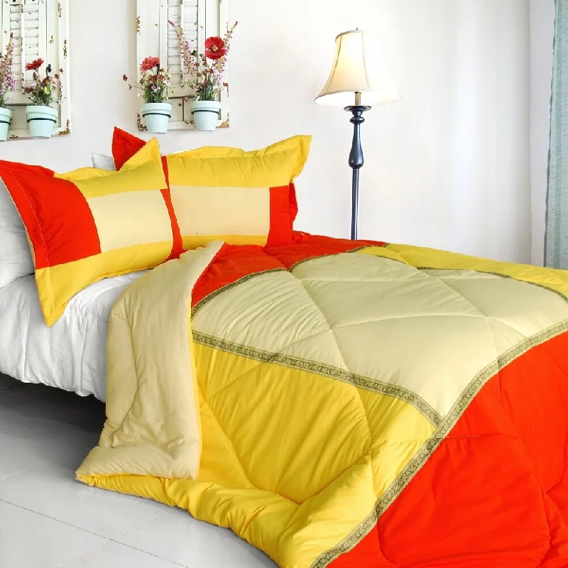 Down - filled comforters for supreme warmth and lightnessSummer Sunrise Quilted Patchwork Down Alternative Comforter Set (Twin Size)