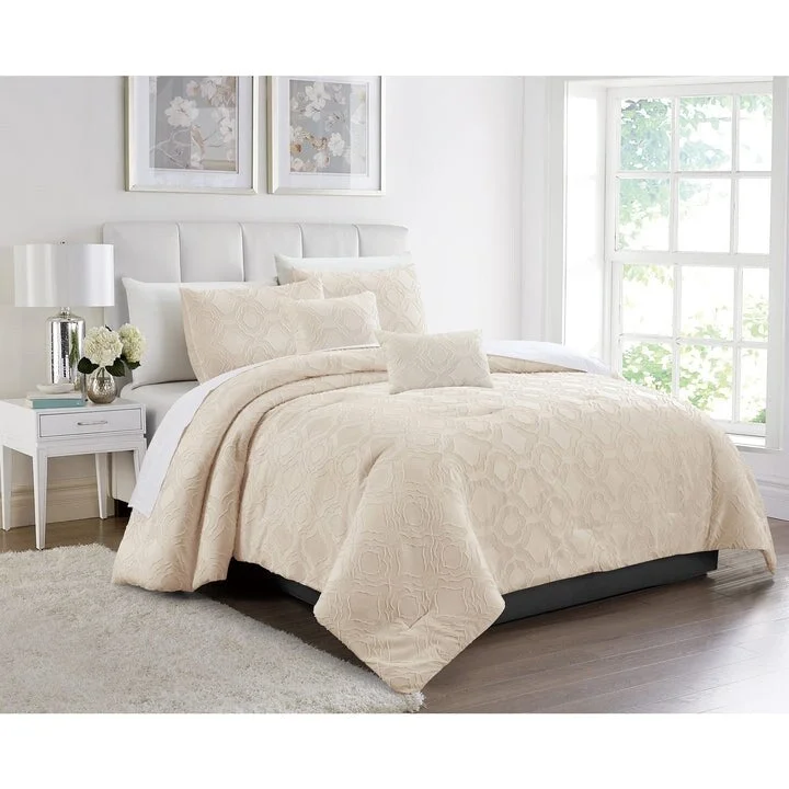 Synthetic - filled comforters like polyester for affordability and hypoallergenic propertiesHarmony 5 Piece Moroccan Clip Jacquard Comforter Set Synthetic - filled comforters like polyester for affordability and hypoallergenic propertiesHarmony 5 Piece Moroccan Clip Jacquard Comforter Set