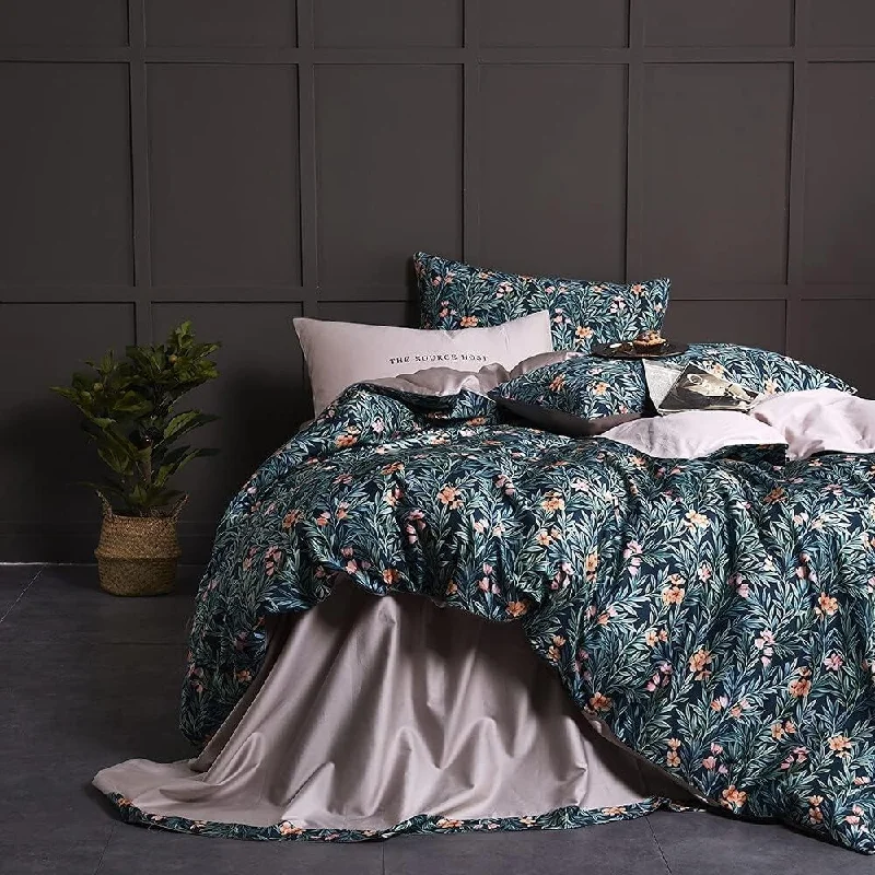 Green Floral Leaf Print