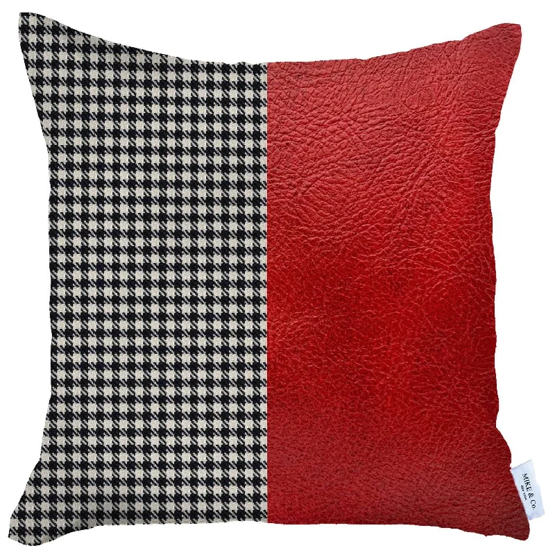 Bolster Pillows for Sofa DecorationPregnancy Pillows for Expectant Mothers18" X 18" Red Houndstooth Zippered Handmade Polyester Throw Pillow Cover Bolster Pillows for Sofa DecorationPregnancy Pillows for Expectant Mothers18" X 18" Red Houndstooth Zippered Handmade Polyester Throw Pillow Cover