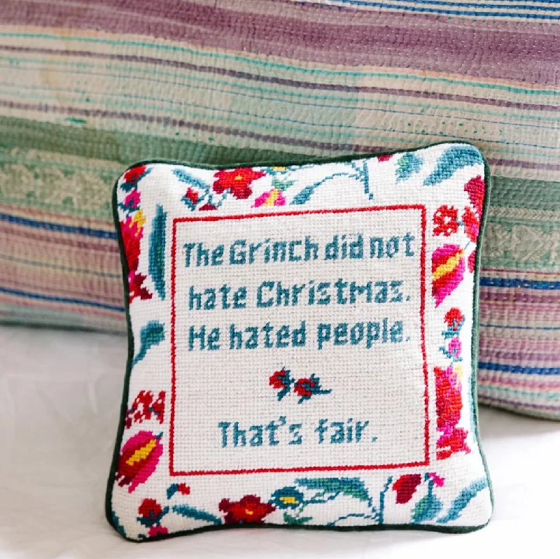 Down Alternative Pillows for Ethical ChoicesKids Pillows with Fun DesignsThe Grinch Needlepoint Pillow Down Alternative Pillows for Ethical ChoicesKids Pillows with Fun DesignsThe Grinch Needlepoint Pillow