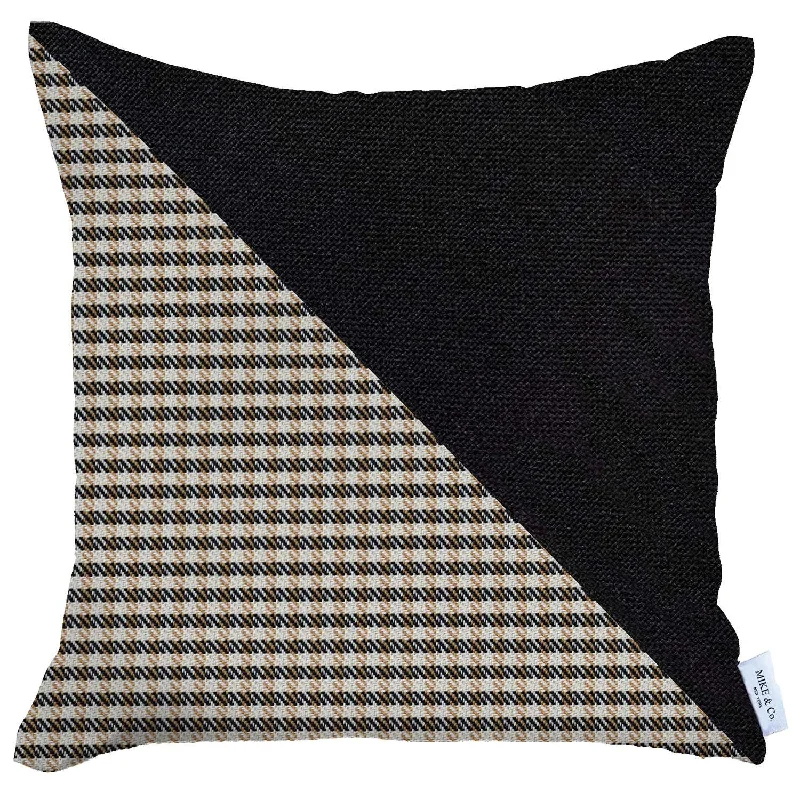Decorative Pillows for Living Room MakeoverFirm Pillows for Side Sleepers18" X 18" Black And Brown Houndstooth Zippered Handmade Polyester Throw Pillow Cover Decorative Pillows for Living Room MakeoverFirm Pillows for Side Sleepers18" X 18" Black And Brown Houndstooth Zippered Handmade Polyester Throw Pillow Cover