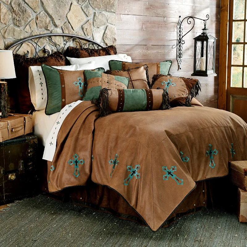Down - filled comforters for supreme warmth and lightnessPaseo Road by Hiend Accents Las Cruces II Cross Embroidery Comforter Set, 5PC Down - filled comforters for supreme warmth and lightnessPaseo Road by Hiend Accents Las Cruces II Cross Embroidery Comforter Set, 5PC
