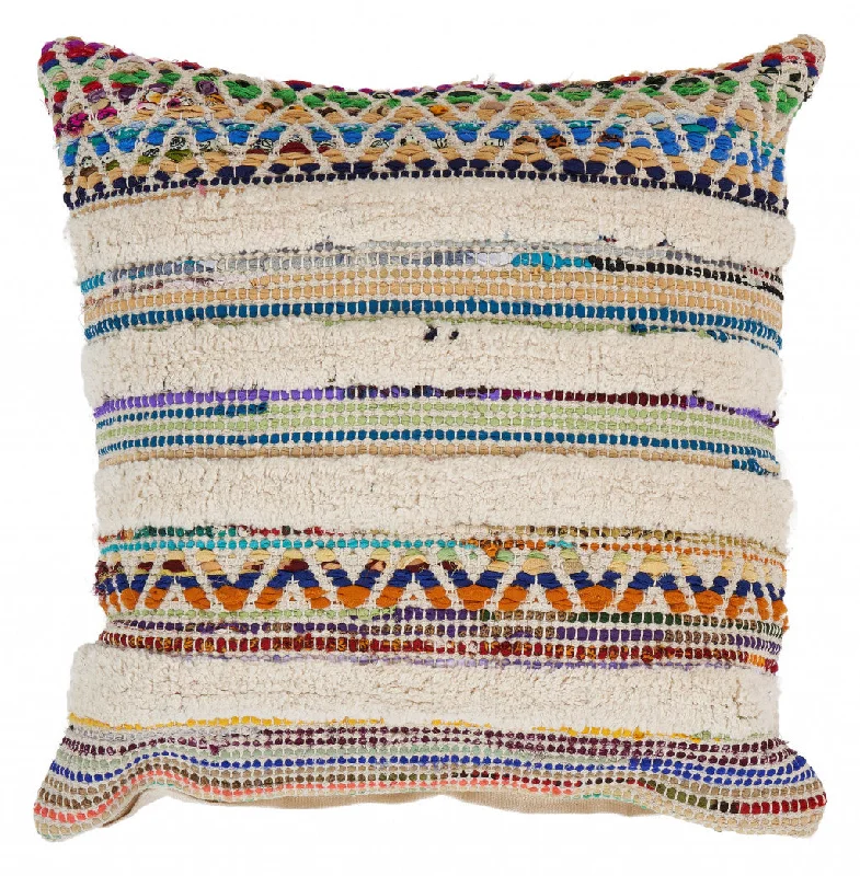 Feather Pillows for a Luxurious SleepCooling Pillows for Hot Sleepers18" X 18" Red Green Blue Yellow Orange And Pink 100% Cotton Striped Zippered Pillow Feather Pillows for a Luxurious SleepCooling Pillows for Hot Sleepers18" X 18" Red Green Blue Yellow Orange And Pink 100% Cotton Striped Zippered Pillow