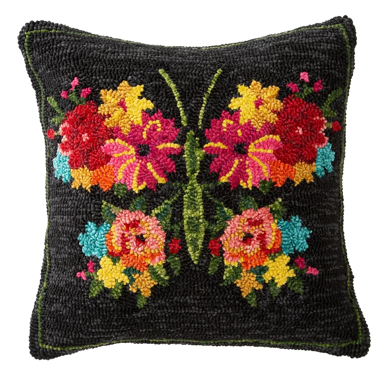Round Pillows for Boho-Style InteriorsTravel Pillows for Long JourneysIndoor/Outdoor Fresh Picked Hooked Polypropylene Throw Pillow