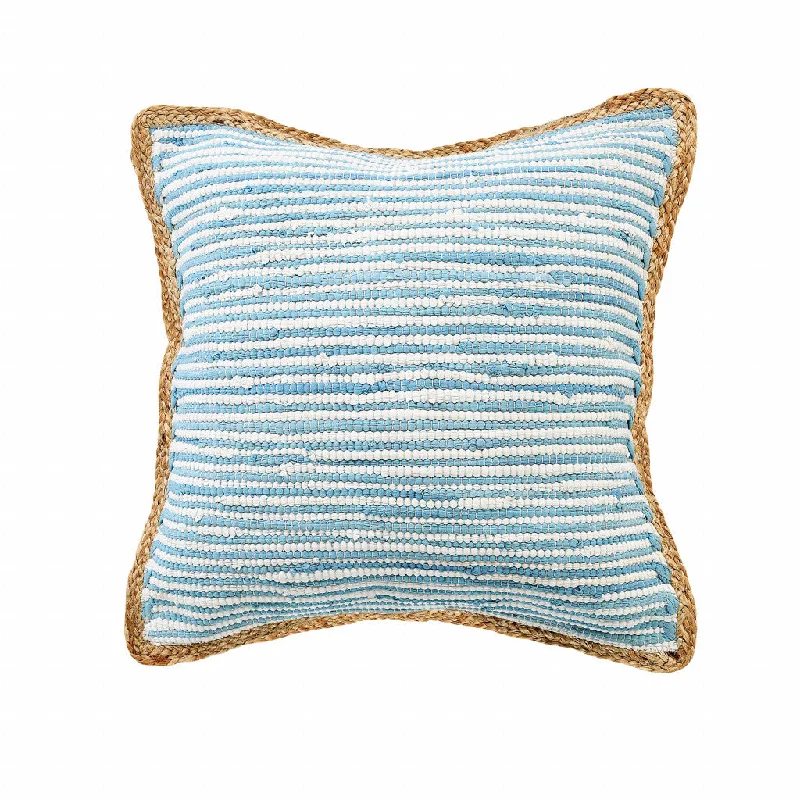 Cotton Pillows for Natural ComfortBolster Pillows for Sofa Decoration20" X 20" Air Blue White And Tan 100% Cotton Striped Zippered Pillow Cotton Pillows for Natural ComfortBolster Pillows for Sofa Decoration20" X 20" Air Blue White And Tan 100% Cotton Striped Zippered Pillow