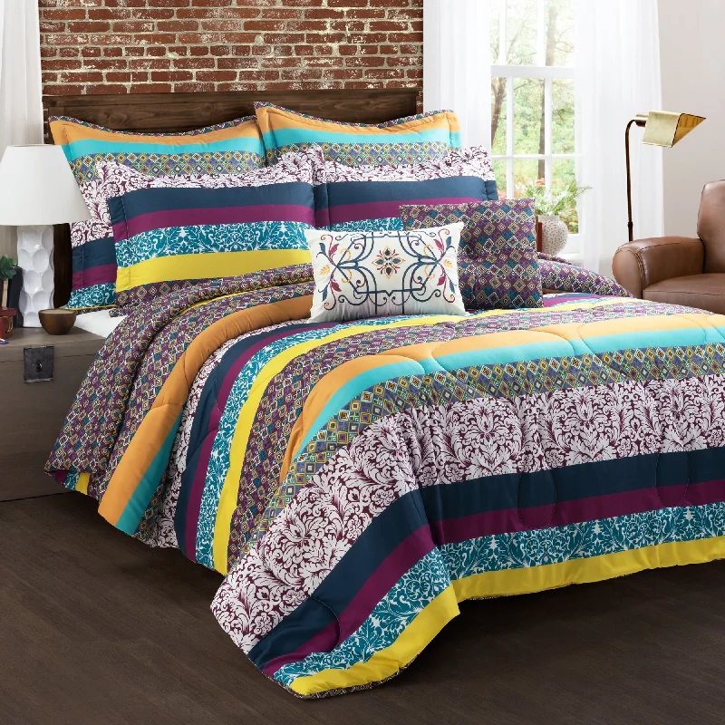 Cotton - filled comforters for a breathable and natural sleep experienceLush Decor Boho Stripe Reversible Oversized Comforter Cotton - filled comforters for a breathable and natural sleep experienceLush Decor Boho Stripe Reversible Oversized Comforter