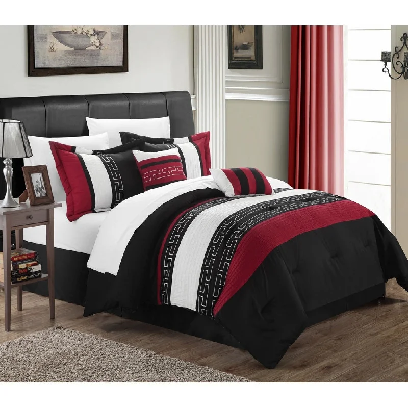 Queen - size comforters for standard queen - sized mattressesChic Home Caleb Hotel Collection 6-Piece Black Comforter Set Queen - size comforters for standard queen - sized mattressesChic Home Caleb Hotel Collection 6-Piece Black Comforter Set