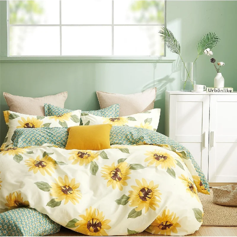 Queen - size comforters for standard queen - sized mattressesMia Sunflower 100% Cotton Comforter Set Queen - size comforters for standard queen - sized mattressesMia Sunflower 100% Cotton Comforter Set