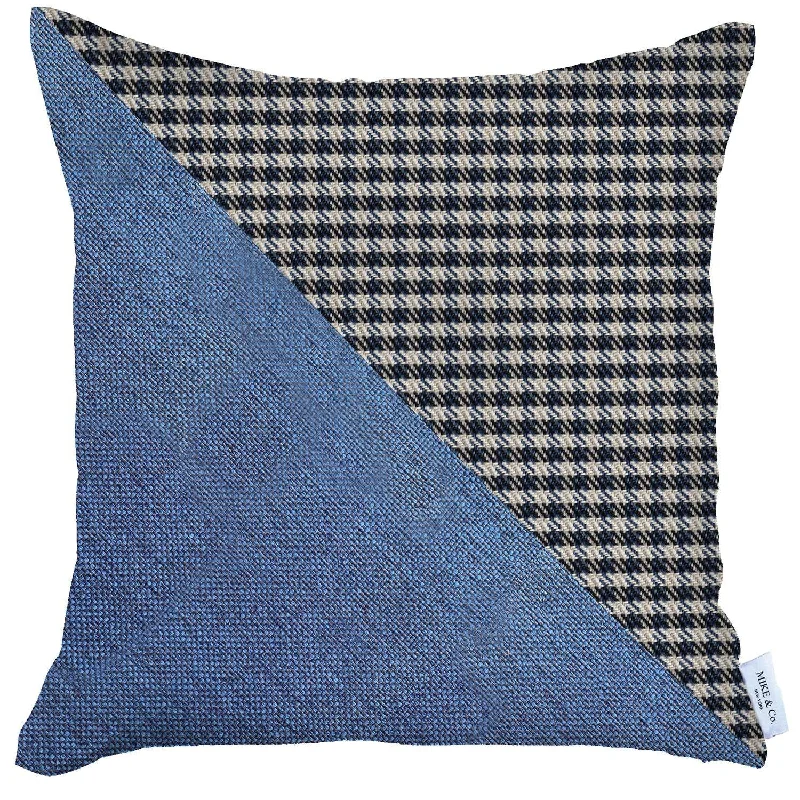 Lumbar Support Pillows for Car SeatsAdjustable Pillows for Customized Comfort18" X 18" Black And Blue Houndstooth Zippered Handmade Polyester Throw Pillow Cover Lumbar Support Pillows for Car SeatsAdjustable Pillows for Customized Comfort18" X 18" Black And Blue Houndstooth Zippered Handmade Polyester Throw Pillow Cover