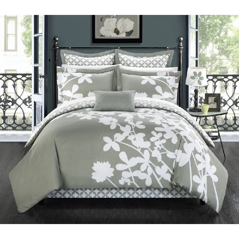 Wool - filled comforters with natural moisture - wicking and temperature - regulating featuresChic Home Ayesha Reversible Grey 7-piece Comforter Set Wool - filled comforters with natural moisture - wicking and temperature - regulating featuresChic Home Ayesha Reversible Grey 7-piece Comforter Set