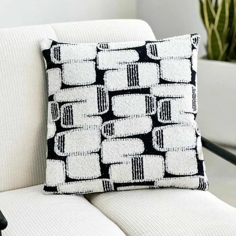 Feather Pillows for a Luxurious SleepBack Support Pillows for Office ChairsAbstract Black & White Embroidered Pillow