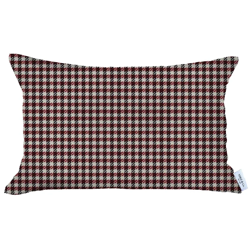 Plush Pillows for a Cozy BedCotton Pillows for Natural Comfort12" X 20" Red Houndstooth Zippered Handmade Polyester Lumbar Pillow Cover Plush Pillows for a Cozy BedCotton Pillows for Natural Comfort12" X 20" Red Houndstooth Zippered Handmade Polyester Lumbar Pillow Cover