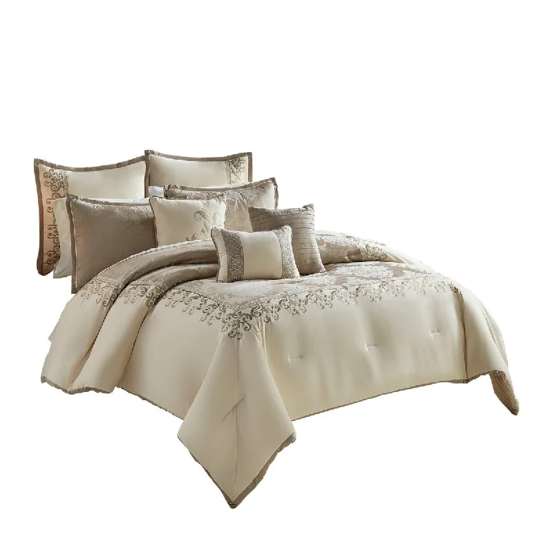 Duck down comforters with a softer feel and good warmth retention9 Piece Queen Polyester Comforter Set with Damask Print Duck down comforters with a softer feel and good warmth retention9 Piece Queen Polyester Comforter Set with Damask Print