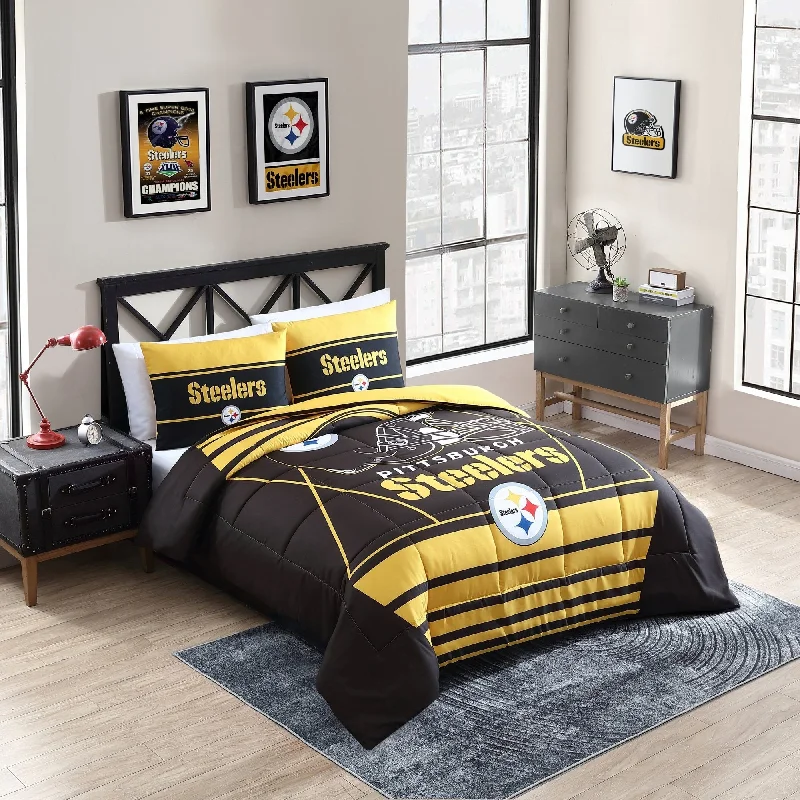 Goose down comforters known for their superior quality and insulationPittsburgh Steelers NFL Licensed "Crosser" Comforter & Sham Set