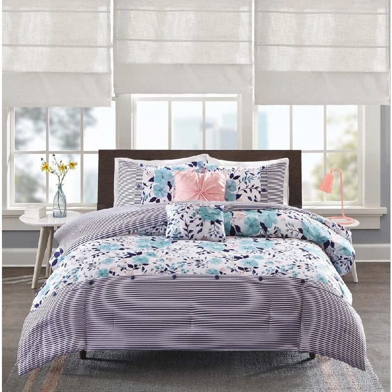 Wool - filled comforters with natural moisture - wicking and temperature - regulating featuresIntelligent Design Tiffany Blue 5-piece Comforter Set Wool - filled comforters with natural moisture - wicking and temperature - regulating featuresIntelligent Design Tiffany Blue 5-piece Comforter Set
