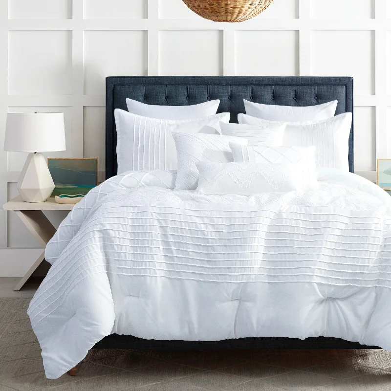 Microfiber - filled comforters that are lightweight and easy to care forPorch & Den Hannah Polyester 7Pc Comforter Set - WHITE Microfiber - filled comforters that are lightweight and easy to care forPorch & Den Hannah Polyester 7Pc Comforter Set - WHITE