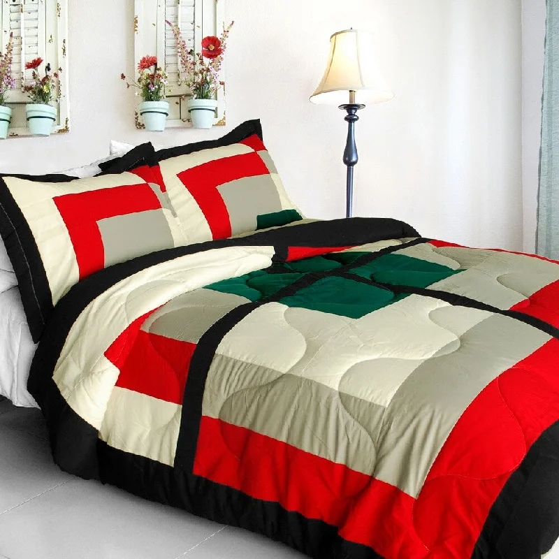 Bamboo - fiber - filled comforters with antibacterial and breathable qualitiesBeauty Demi Quilted Patchwork Down Alternative Comforter Set (Queen Size) Bamboo - fiber - filled comforters with antibacterial and breathable qualitiesBeauty Demi Quilted Patchwork Down Alternative Comforter Set (Queen Size)
