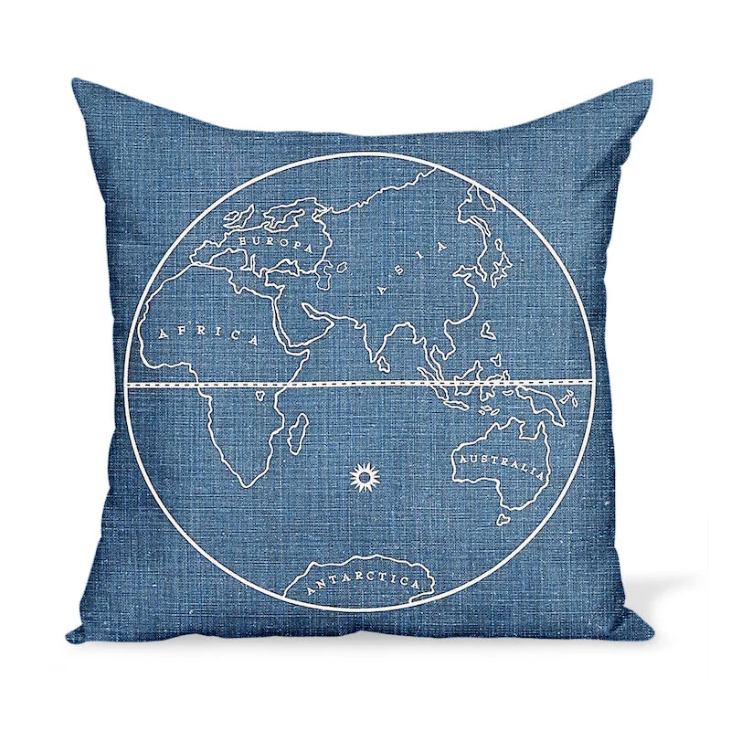 Cooling Pillows for Hot SleepersFeather Pillows for a Luxurious SleepPeter Dunham Textiles Globe in Indigo Pillow Cooling Pillows for Hot SleepersFeather Pillows for a Luxurious SleepPeter Dunham Textiles Globe in Indigo Pillow