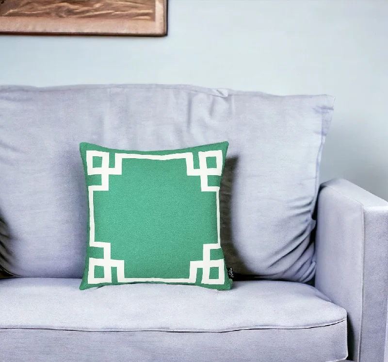 Velvet Pillows for a Touch of EleganceDown Alternative Pillows for Ethical Choices18" Green and White Throw Pillow Cover Velvet Pillows for a Touch of EleganceDown Alternative Pillows for Ethical Choices18" Green and White Throw Pillow Cover