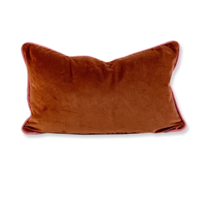 Lumbar Support Pillows for Car SeatsBack Support Pillows for Office ChairsCharliss Velvet Lumbar Pillow - Rust + Light Pink - Case Only Lumbar Support Pillows for Car SeatsBack Support Pillows for Office ChairsCharliss Velvet Lumbar Pillow - Rust + Light Pink - Case Only