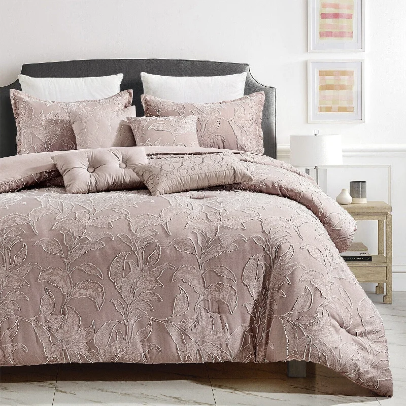 Bamboo - fiber - filled comforters with antibacterial and breathable qualities7 Piece Comforter Dusty Pink Floral Nature Bedding Set Bamboo - fiber - filled comforters with antibacterial and breathable qualities7 Piece Comforter Dusty Pink Floral Nature Bedding Set