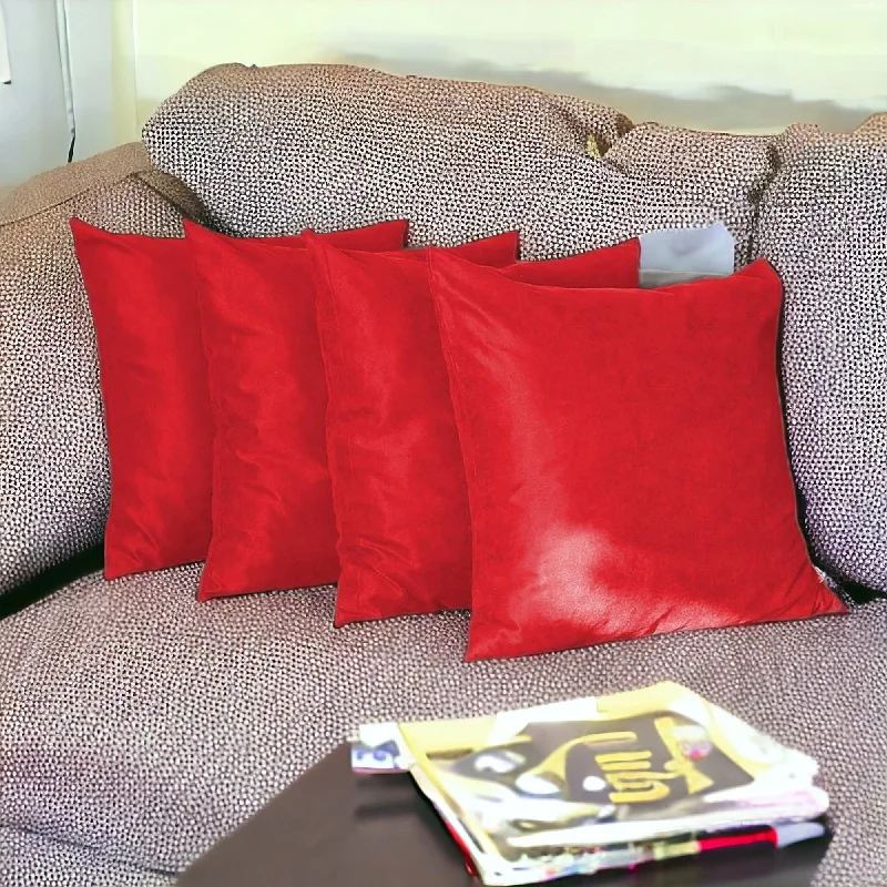 Bolster Pillows for Sofa DecorationCotton Pillows for Natural ComfortSet Of Four 26" X 26" Red Polyester Zippered Pillow Cover Bolster Pillows for Sofa DecorationCotton Pillows for Natural ComfortSet Of Four 26" X 26" Red Polyester Zippered Pillow Cover
