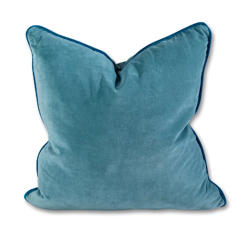 Hypoallergenic Pillows for Allergy SufferersRound Pillows for Boho-Style InteriorsCharliss Velvet Pillow - Aqua + Peacock Hypoallergenic Pillows for Allergy SufferersRound Pillows for Boho-Style InteriorsCharliss Velvet Pillow - Aqua + Peacock