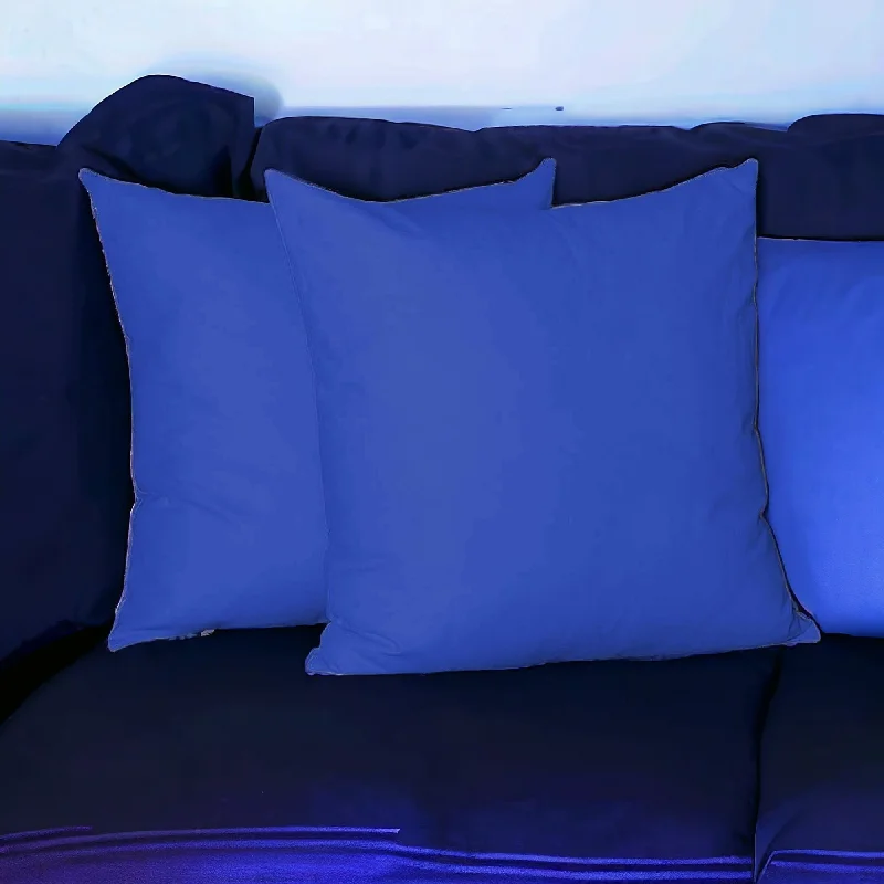 Square Pillows for Modern Home DecorFeather Pillows for a Luxurious SleepSet Of Two 26" X 26" Sapphire Blue Polyester Zippered Pillow Cover Square Pillows for Modern Home DecorFeather Pillows for a Luxurious SleepSet Of Two 26" X 26" Sapphire Blue Polyester Zippered Pillow Cover