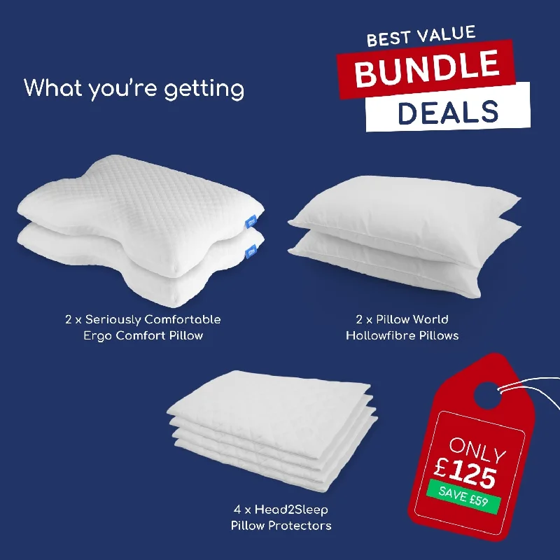 Plush Pillows for a Cozy BedPlush Pillows for a Cozy BedPain Relief Bundle - 2 Pairs with Pillow Protectors Plush Pillows for a Cozy BedPlush Pillows for a Cozy BedPain Relief Bundle - 2 Pairs with Pillow Protectors