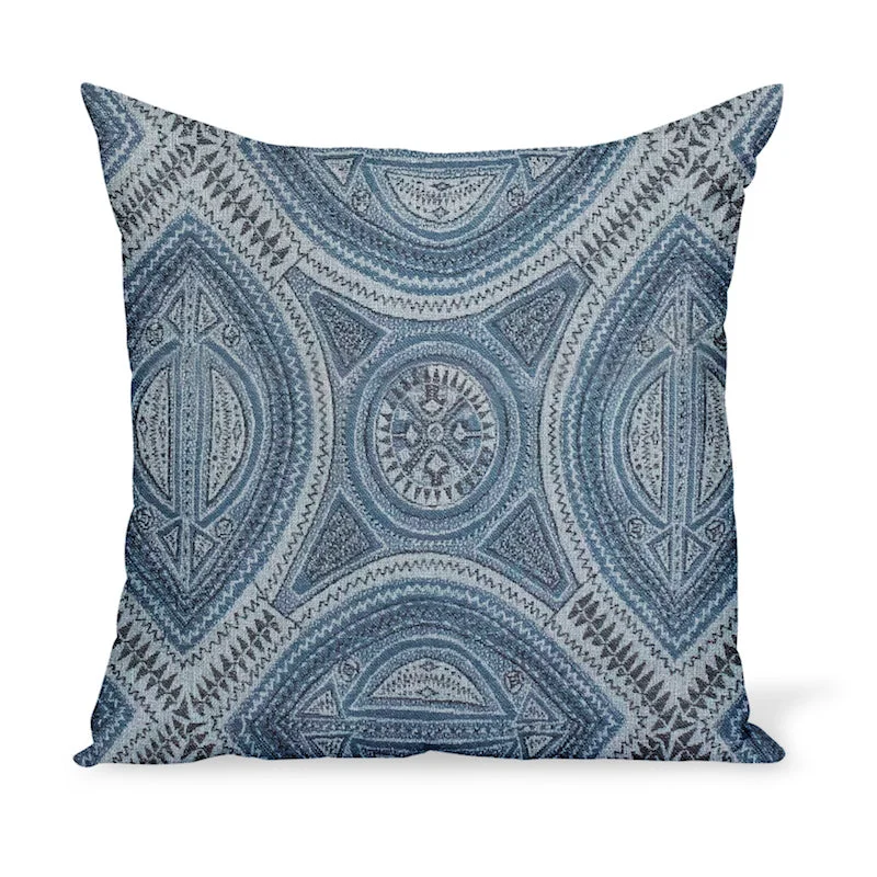 Round Pillows for Boho-Style InteriorsHypoallergenic Pillows for Allergy SufferersPeter Dunham Textiles Outdoor Sahara in Indigo/Green Pillow Round Pillows for Boho-Style InteriorsHypoallergenic Pillows for Allergy SufferersPeter Dunham Textiles Outdoor Sahara in Indigo/Green Pillow