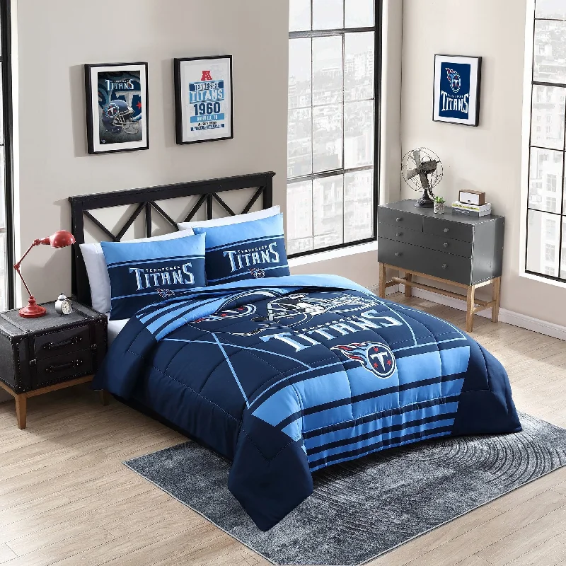 Goose down comforters known for their superior quality and insulationTennessee Titans NFL Licensed "Crosser" Comforter & Sham Set Goose down comforters known for their superior quality and insulationTennessee Titans NFL Licensed "Crosser" Comforter & Sham Set