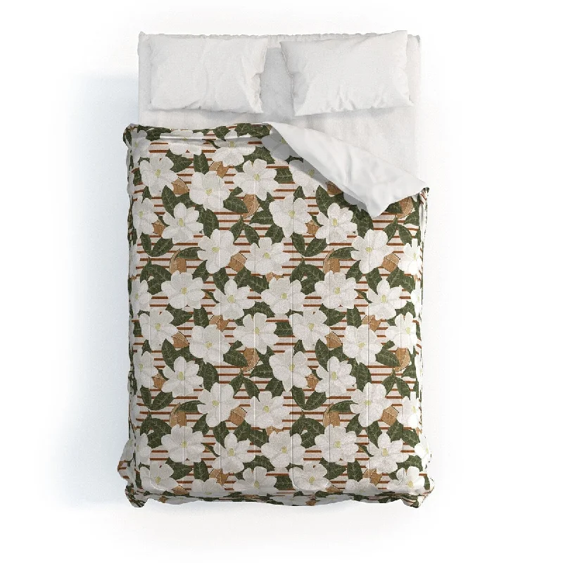 Microfiber - filled comforters that are lightweight and easy to care forLittle Arrow Design Co Magnolia Flower Rust Stripe Made To Order Full Comforter Set Microfiber - filled comforters that are lightweight and easy to care forLittle Arrow Design Co Magnolia Flower Rust Stripe Made To Order Full Comforter Set