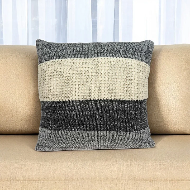Plush Pillows for a Cozy BedTravel Pillows for Long Journeys20" X 7" X 20" Transitional Cream And Gray Pillow Cover With Poly Insert Plush Pillows for a Cozy BedTravel Pillows for Long Journeys20" X 7" X 20" Transitional Cream And Gray Pillow Cover With Poly Insert