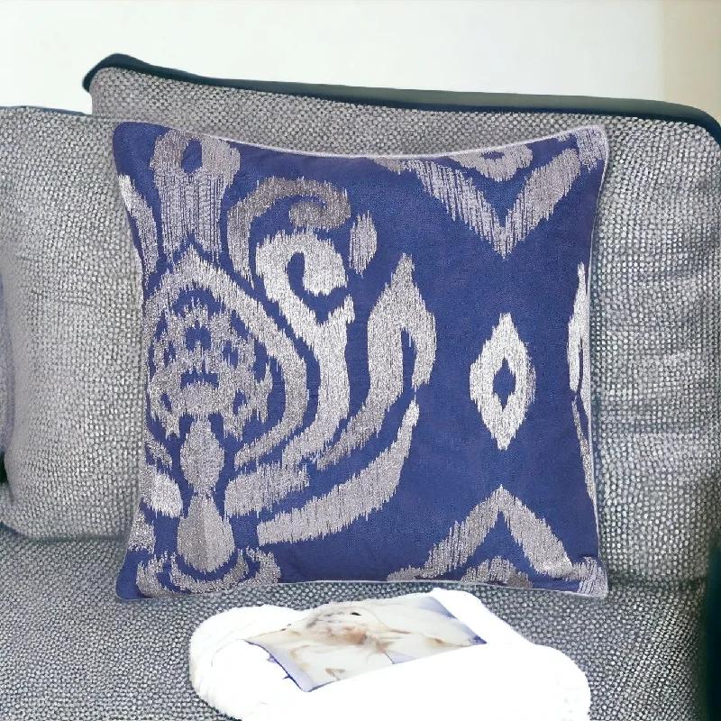 Feather Pillows for a Luxurious SleepPregnancy Pillows for Expectant Mothers20" X 20" Blue Geometric Polyester Zippered Pillow With Beads Feather Pillows for a Luxurious SleepPregnancy Pillows for Expectant Mothers20" X 20" Blue Geometric Polyester Zippered Pillow With Beads