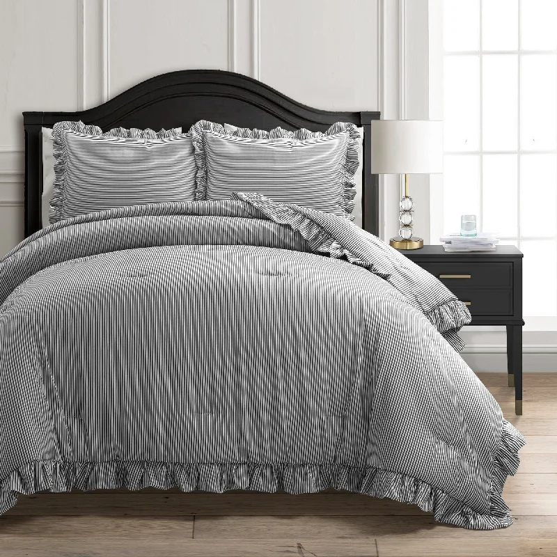 King - size comforters to fit large king - sized beds perfectlyLush Decor Reyna Stripe Ruffle Soft Reversible Oversized Comforter King - size comforters to fit large king - sized beds perfectlyLush Decor Reyna Stripe Ruffle Soft Reversible Oversized Comforter